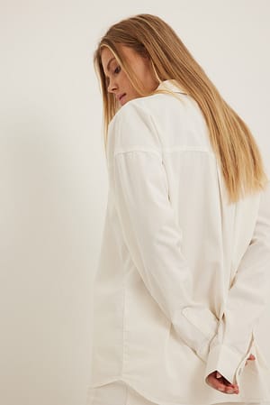 Offwhite Oversized zacht denim overhemd