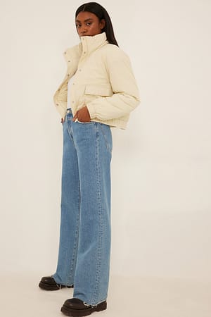 Cream Padded Pocket Detail Jacket