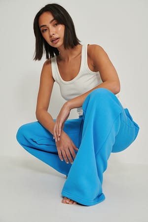 Blue Gerade gebürstete Bio-Jogginghose