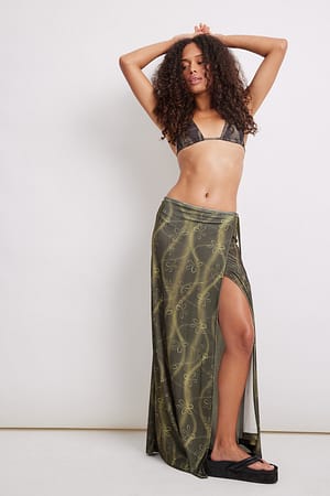 Flower Print Print Wrapped Maxi Skirt