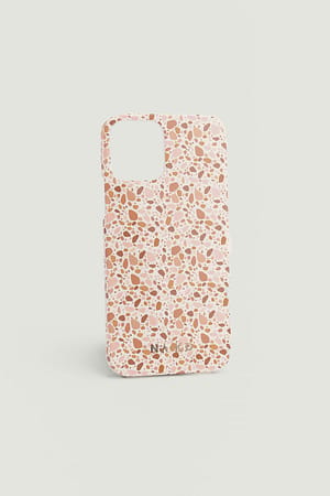 Powder Pink/Brown Printed Phone Case