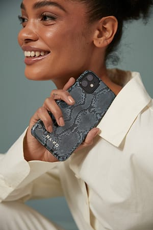 Grey Snake Printed Phone Case