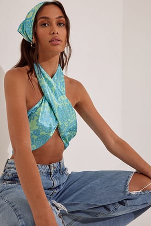 Paisley Multi Printed Satin Top