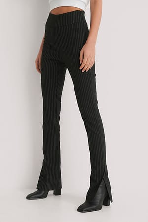 Pinstripe Pinstriped Stretch Slit Pants