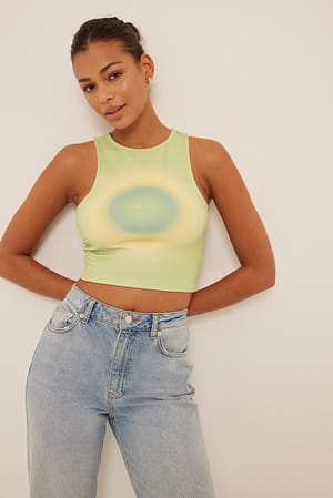 Green Print Topp med trykk