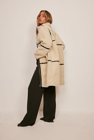 Pu Binding Teddy Jacket