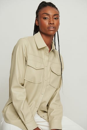 PU Double Pocket Shirt