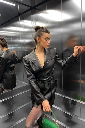 Black PU-minikjole