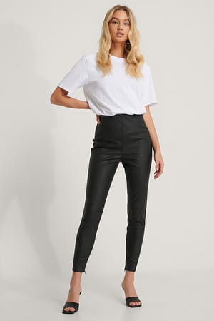 Black Genanvendte pU leggings