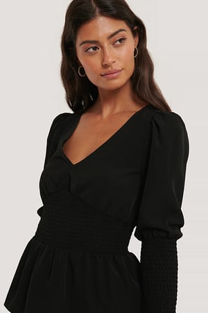 Puff Shoulder Smock Top