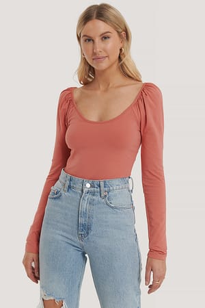 Dusty Rose Puff Sleeve Body