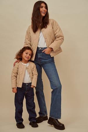 Beige Steppjacke