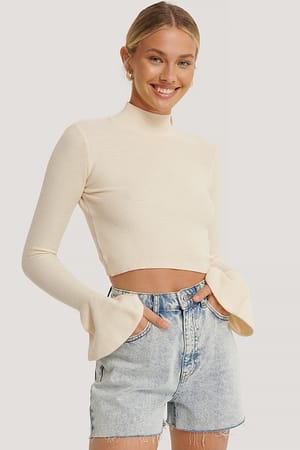 Denimshort Med Rå Hem