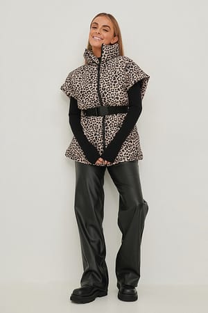 Leopard Fôret vest med belte