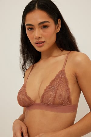 Terracotta Elastisches Triangel-Top mit Spitze