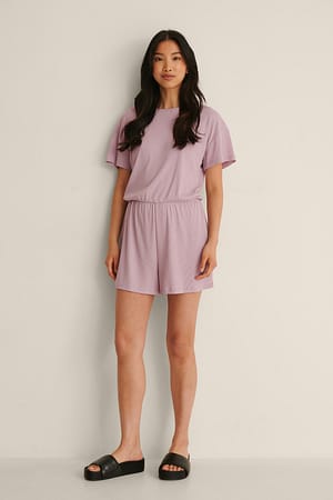 Keepsake Lilac Recycelter gerippter weicher Playsuit