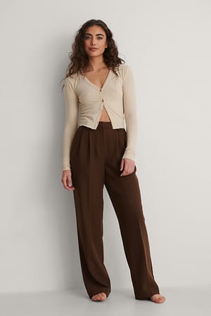 Beige Genanvendt cardigan