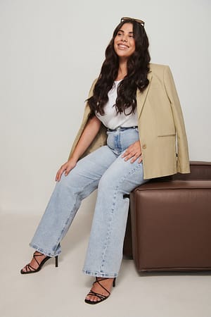 Light Blue Relaxed Full Length Jeans