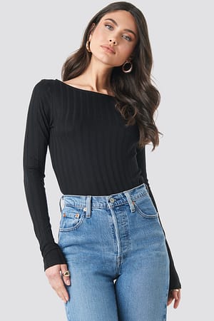 Rib Boat Neck Top