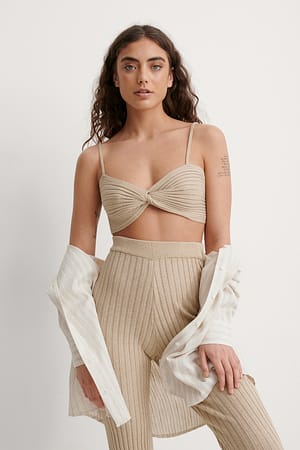 Beige Melange Topp