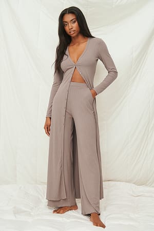 Mole Rib Long Cardigan