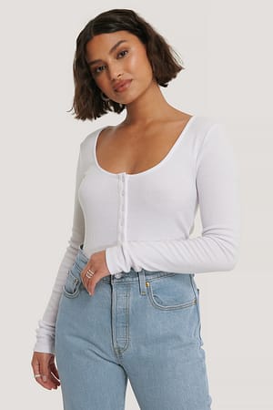 Offwhite Henley-Topp