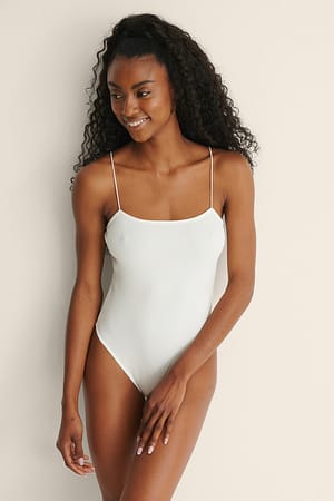 Offwhite Body côtelé à bretelles spaghetti