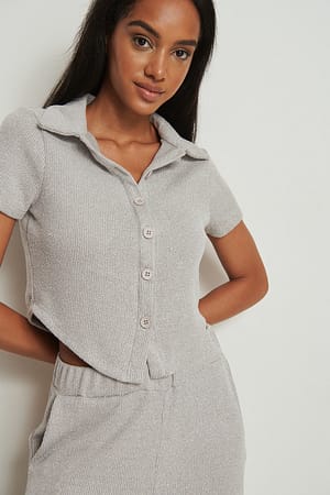Grey Genanvendt ribbet top