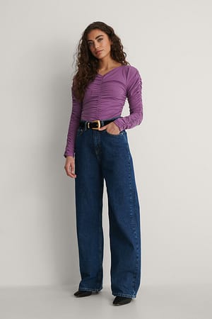 Purple Top Mit Rüschendetail