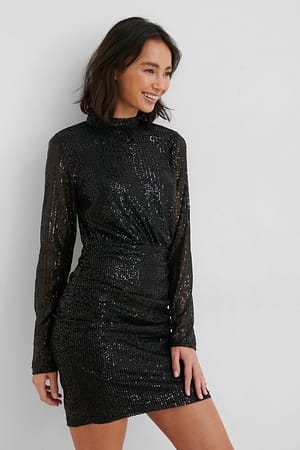Black Pailletten-Kleid