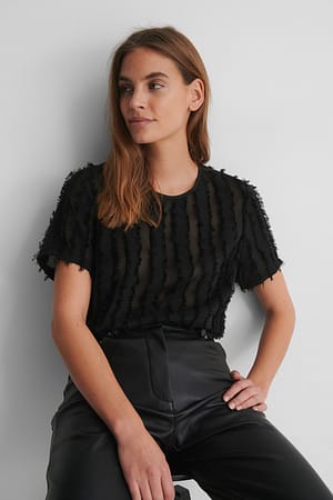 Black Kurzärmelige Bluse