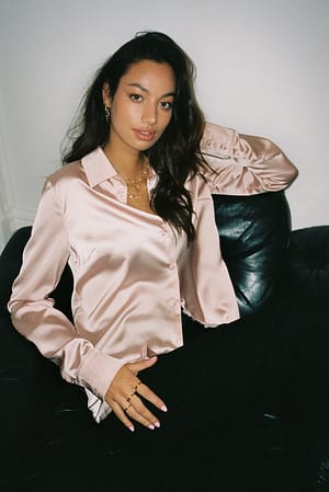 Dusty Rose Satin Shirt
