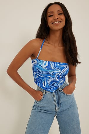 Swirl Blue Print Singlet
