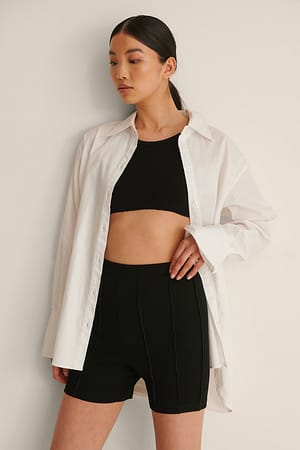 Black Short de cycliste à coutures apparentes