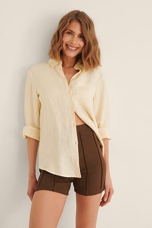 Brown Bikershorts med sömdetalj