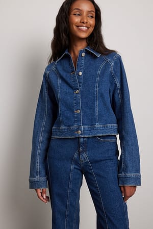 Blue Cropped denim jack