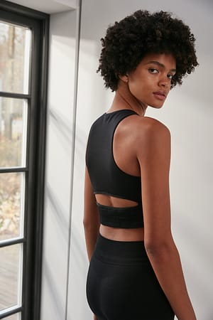 Black Sans Couture Soutien-gorge À Découpes