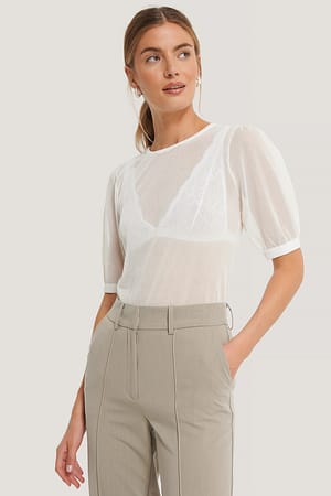 White Gennemsigtig Striktop