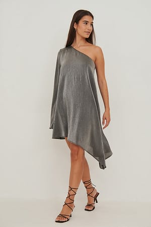 Dark Grey Miniklänning med en ärm