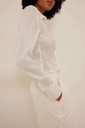 Silver Shiny Long Sleeve Shirt