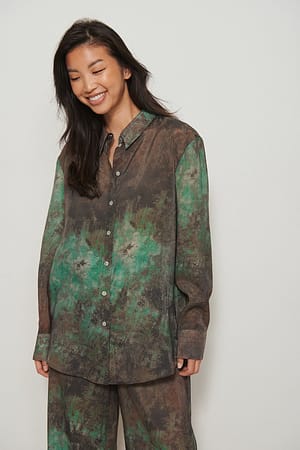 Tie Dye Ridée chemise manches longues