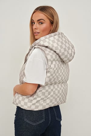 Checked Short Padded Vest