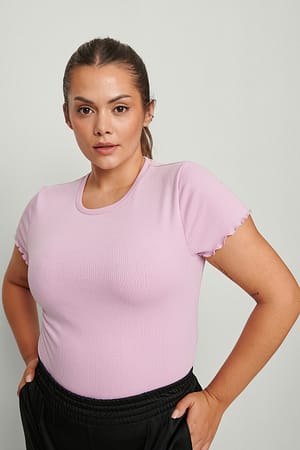 Dusty Purple Topp med babylock og korte ermer