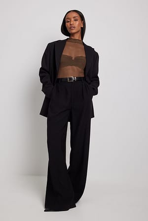 Brown Gerecycleerd mesh top