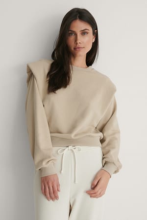 Beige Sweatshirt fait en coton biologique