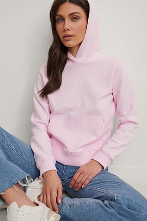 Pink Organic Shrunken Institutional Hoodie