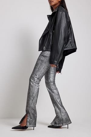 Silver Slim fit jeans met split