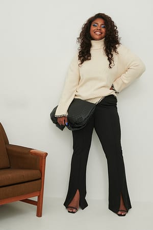 Black Broek met splitdetail