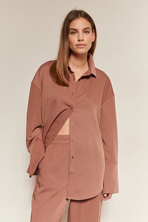 Dusty Pink Slit Detail Shirt