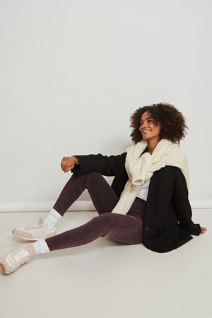Brown Leggings acanalados orgánicos